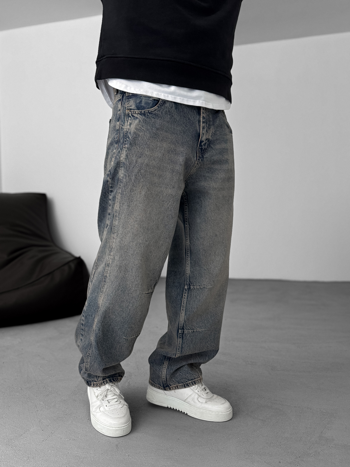 Açık Mavi Dikiş Detaylı Baggy Pantolon KE-715/693/708