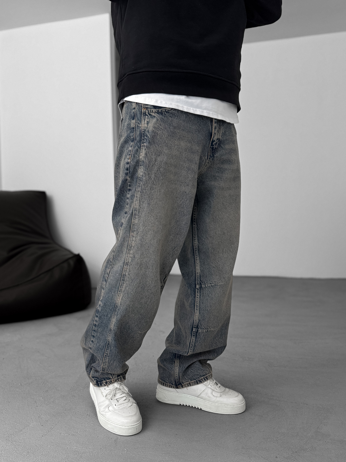 Açık Mavi Dikiş Detaylı Baggy Pantolon KE-715/693/708