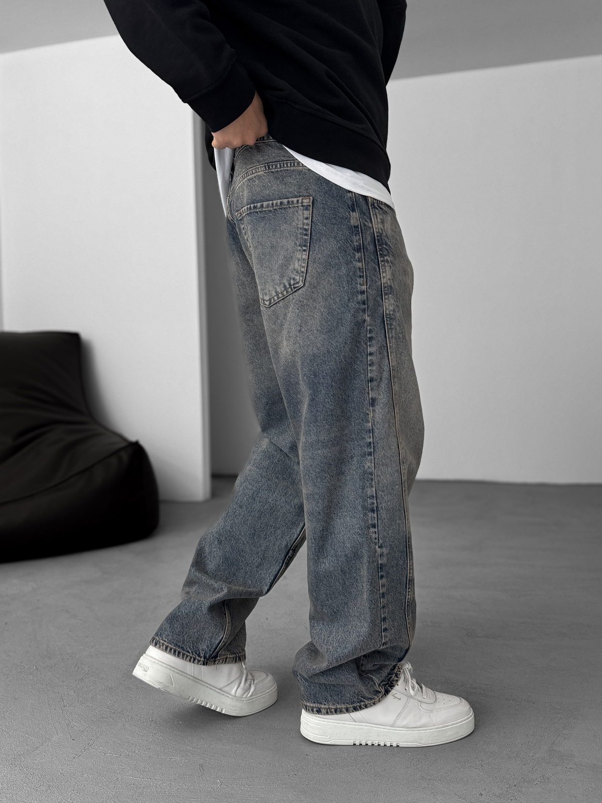 Açık Mavi Dikiş Detaylı Baggy Pantolon KE-715/693/708