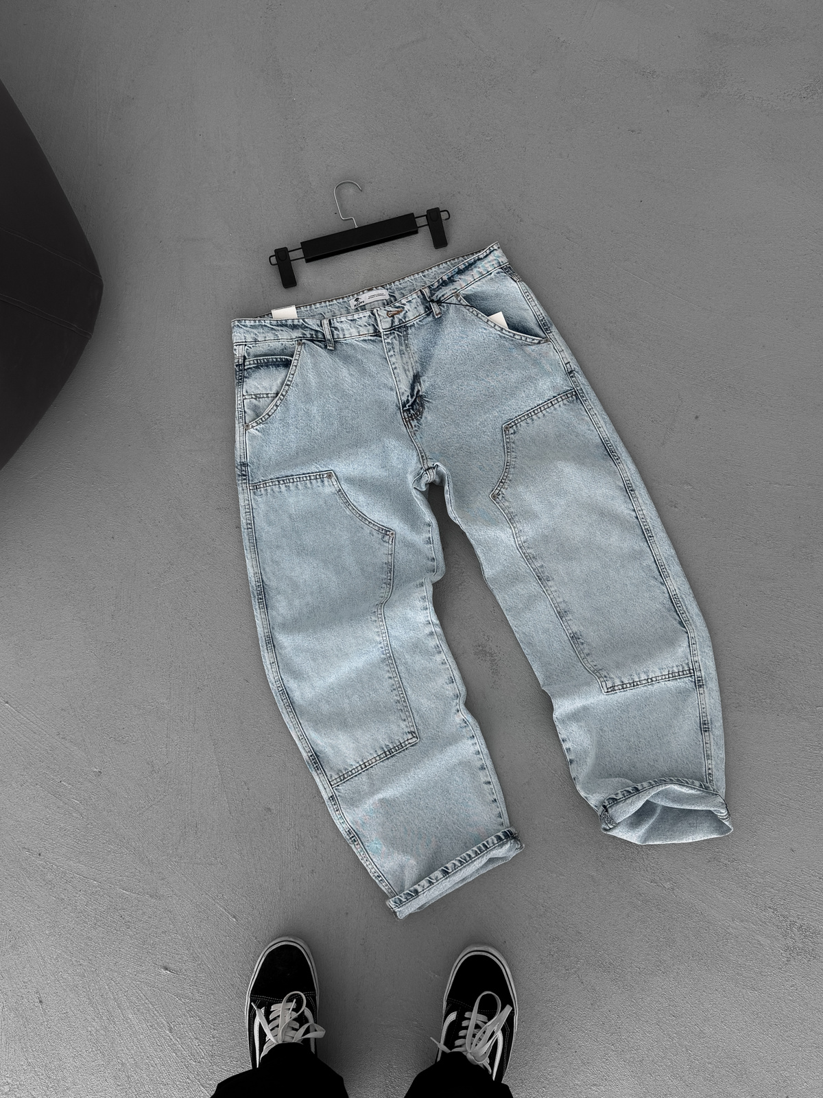 Buz Mavisi Parça Detaylı Baggy Pantolon KE-699/698