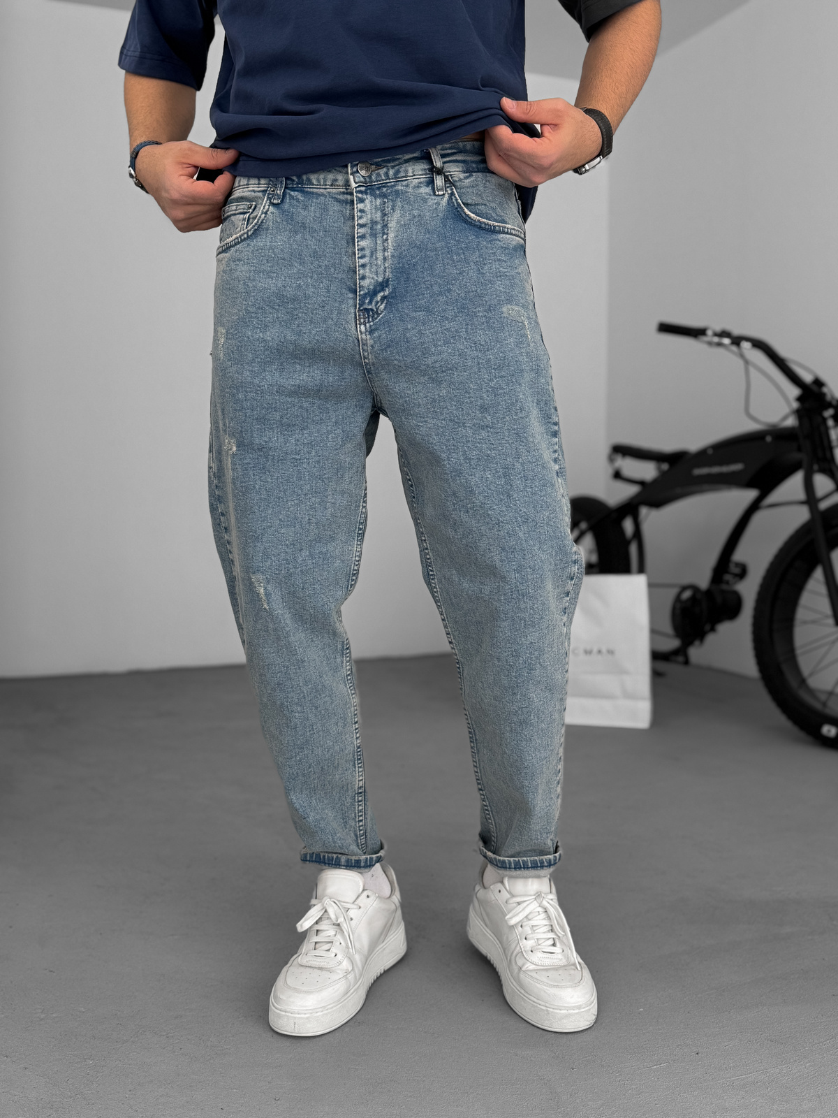 Mavi Yırtık Detaylı Boyfriend C-6441