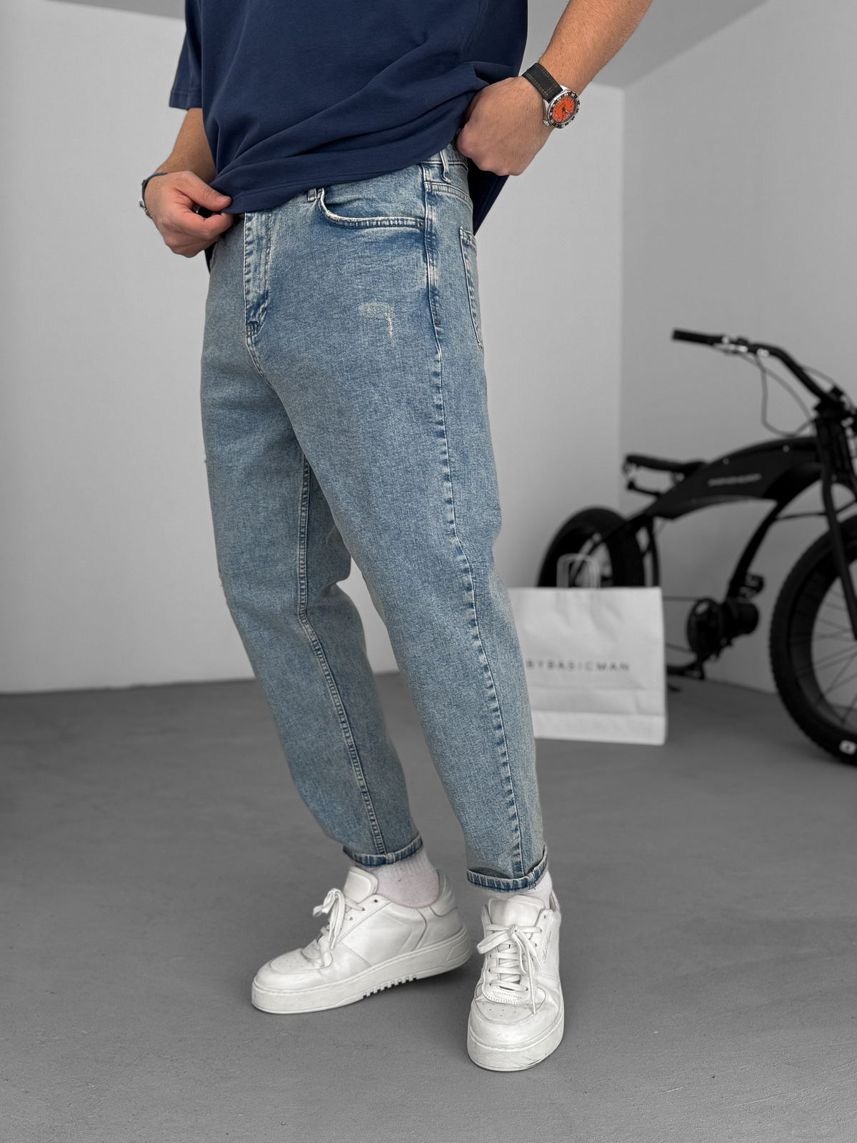 Mavi Yırtık Detaylı Boyfriend C-6441