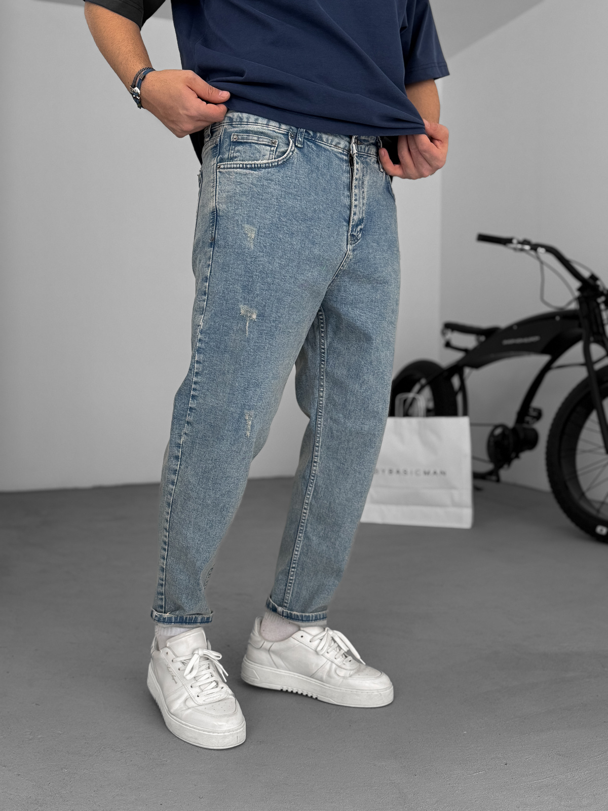 Mavi Yırtık Detaylı Boyfriend C-6441