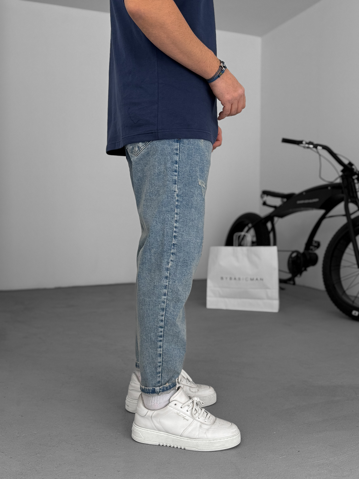 Mavi Yırtık Detaylı Boyfriend C-6441