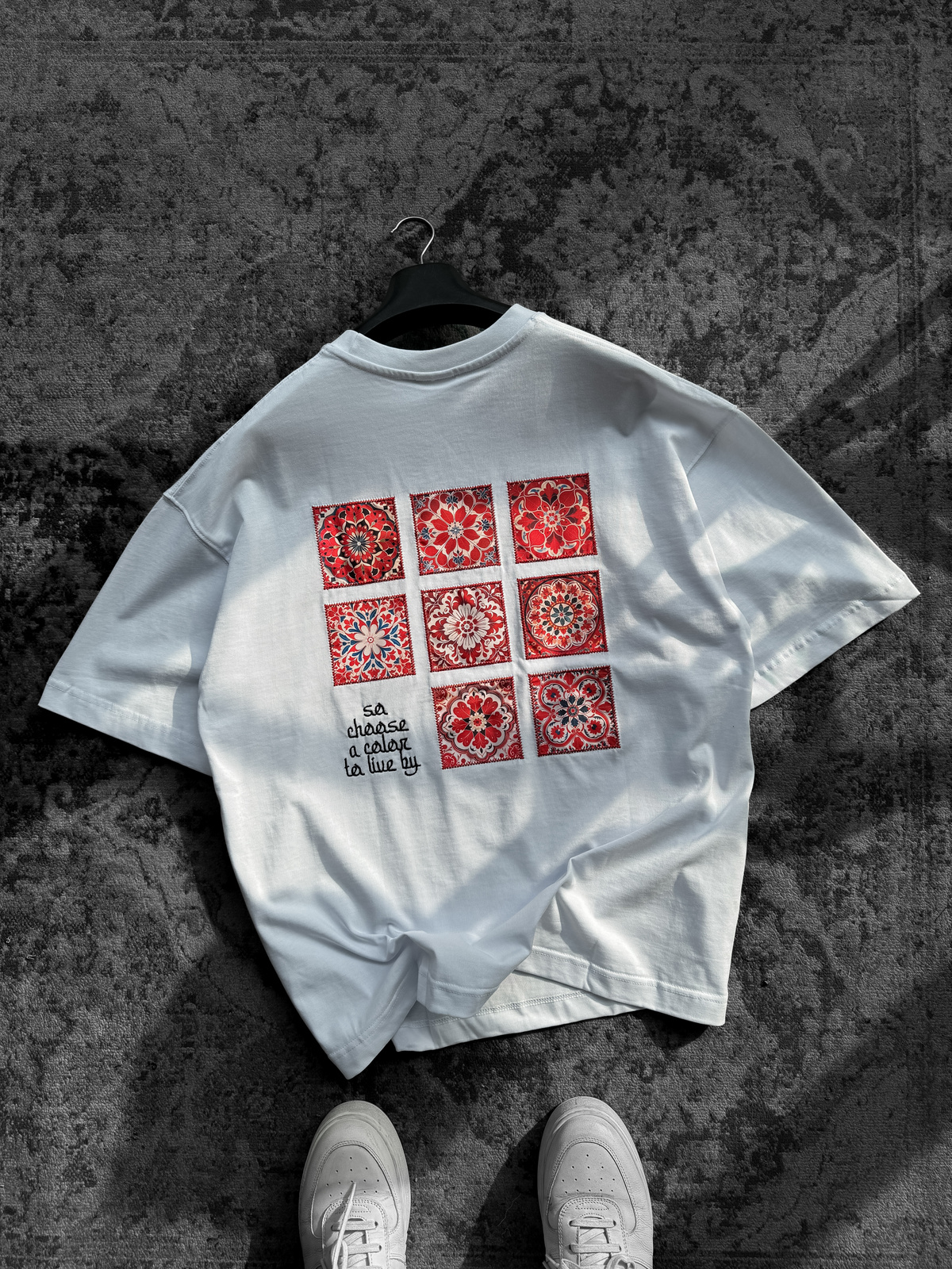 Beyaz Choose Patchli Oversize T-Shirt RES-5123