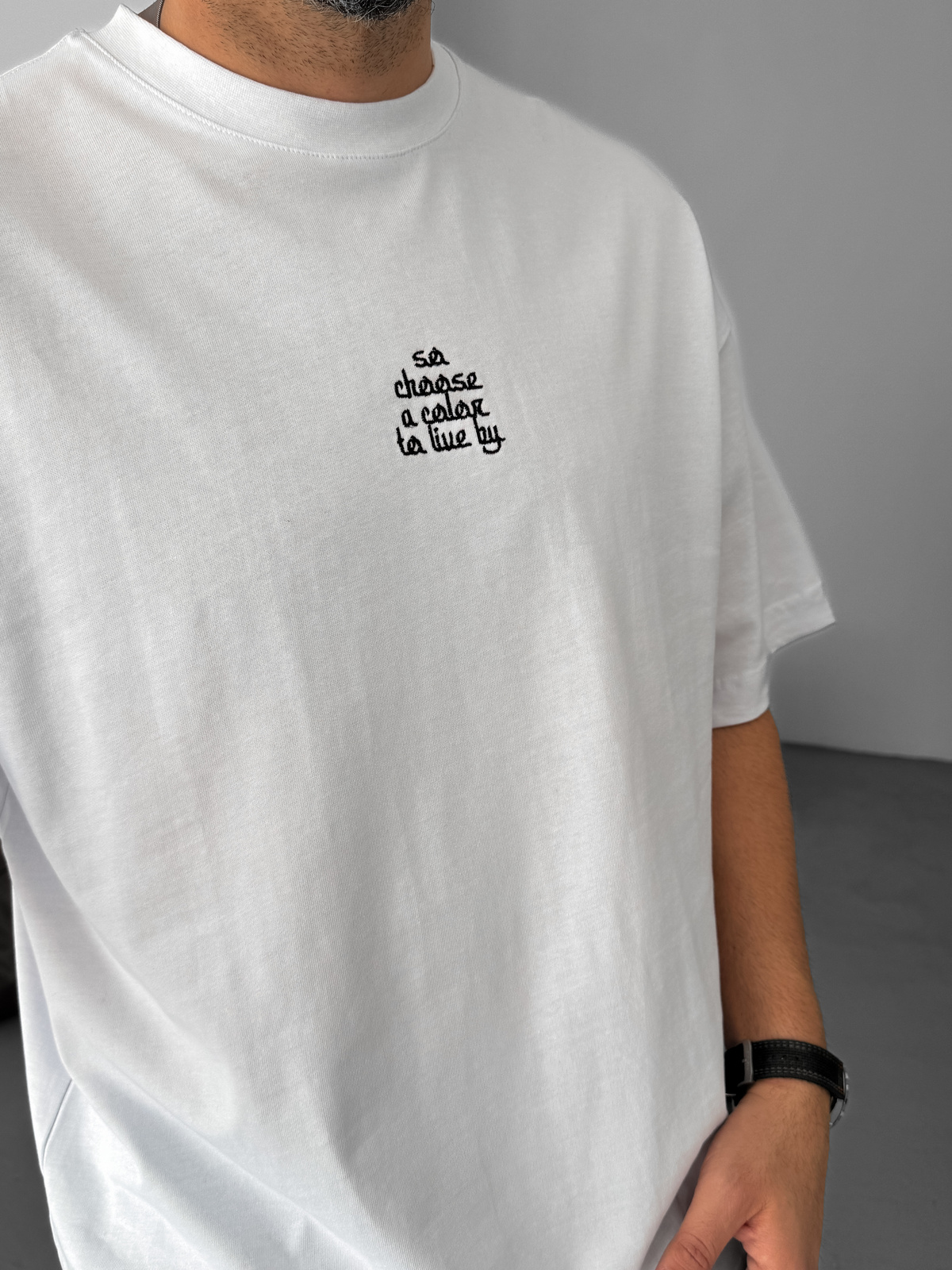 Beyaz Choose Patchli Oversize T-Shirt RES-5123