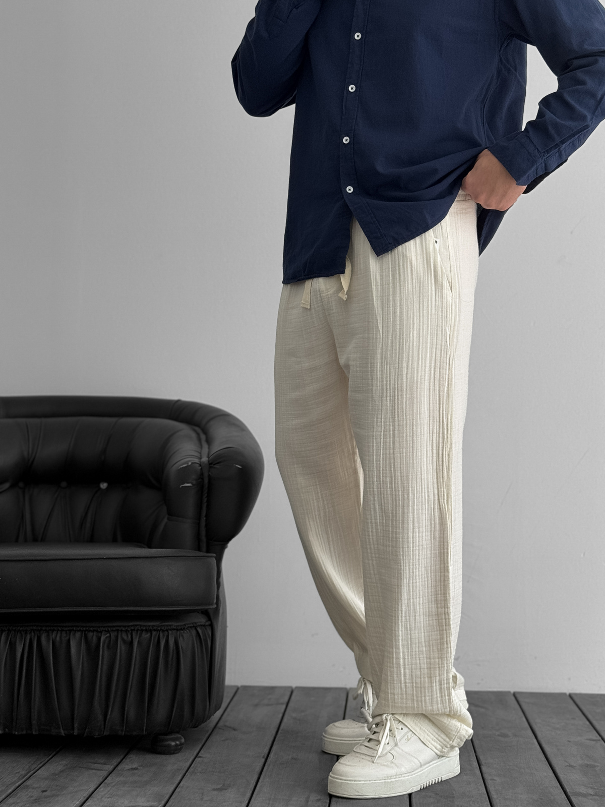 Ekru Müslin Kumaş Pantolon G-5232/8