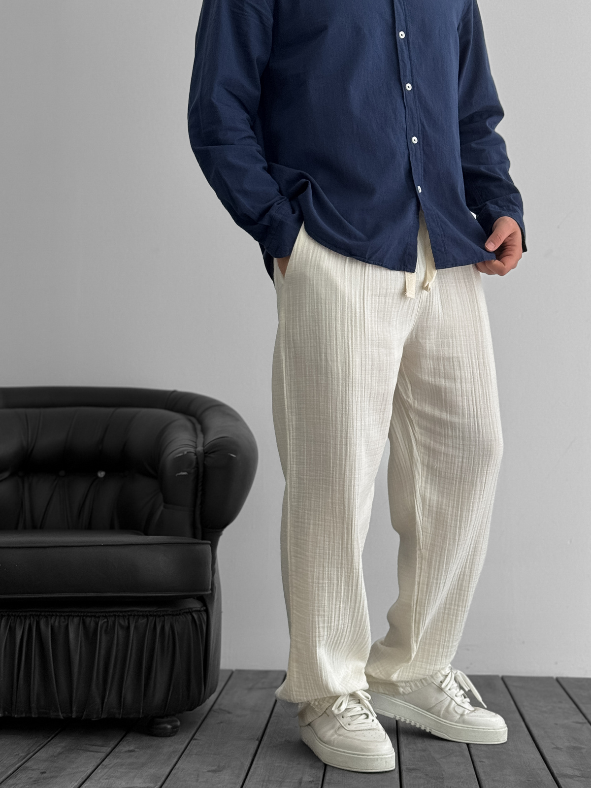 Ekru Müslin Kumaş Pantolon G-5232/8