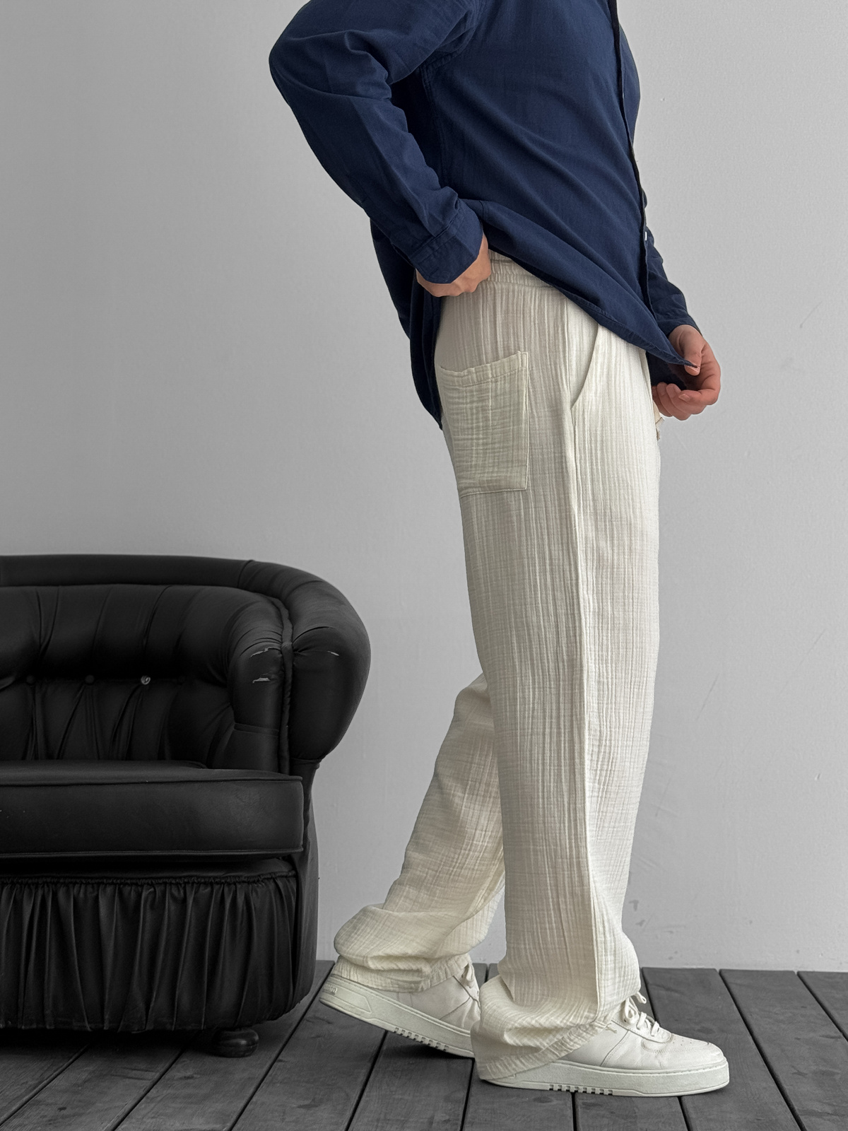 Ekru Müslin Kumaş Pantolon G-5232/8