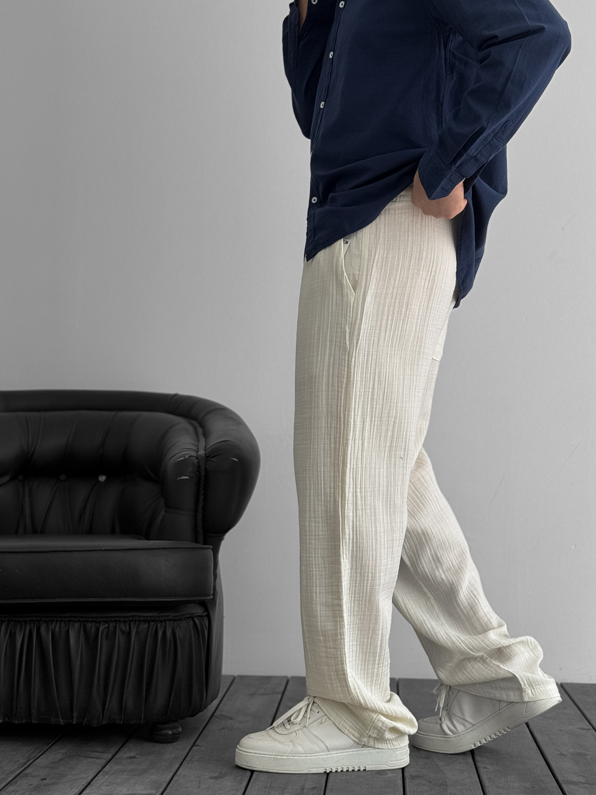 Ekru Müslin Kumaş Pantolon G-5232/8