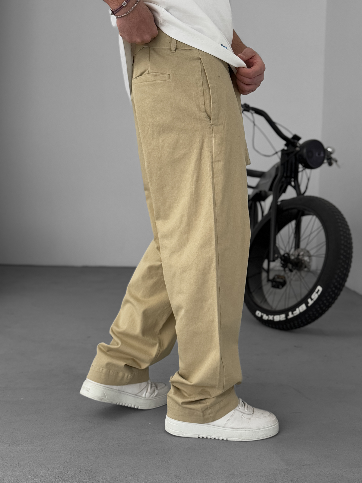 Bej Basic Kuşaklı Baggy Pantolon KE-1006/1011