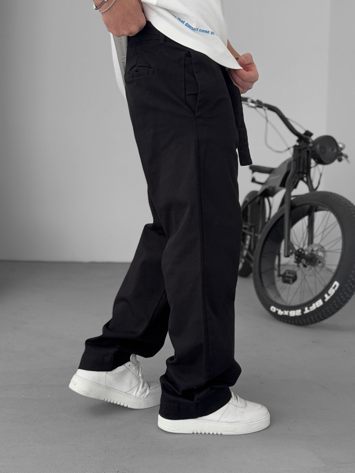 Siyah Basic Kuşaklı Baggy Pantolon KE-1006/1011