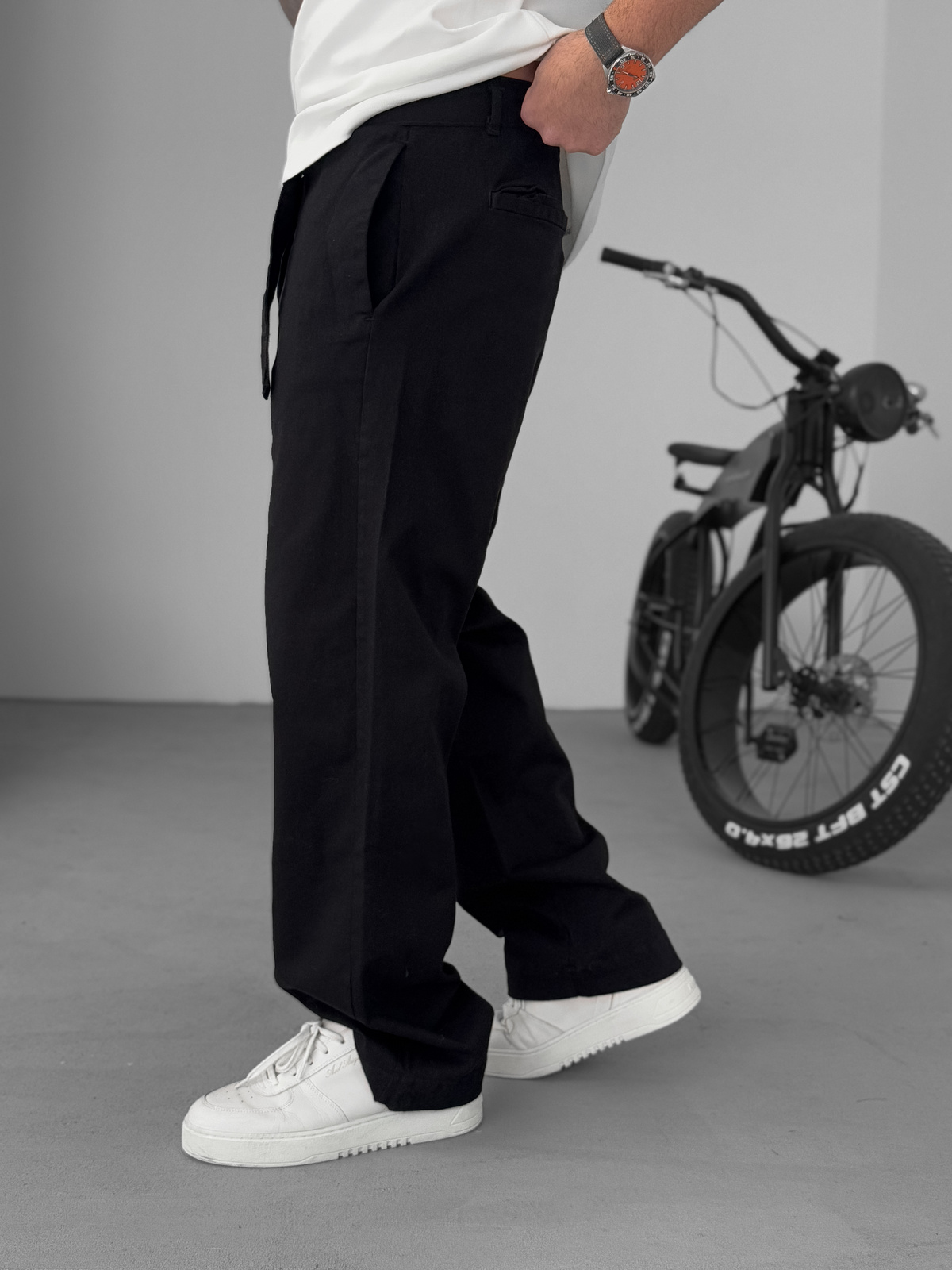 Siyah Basic Kuşaklı Baggy Pantolon KE-1006/1011