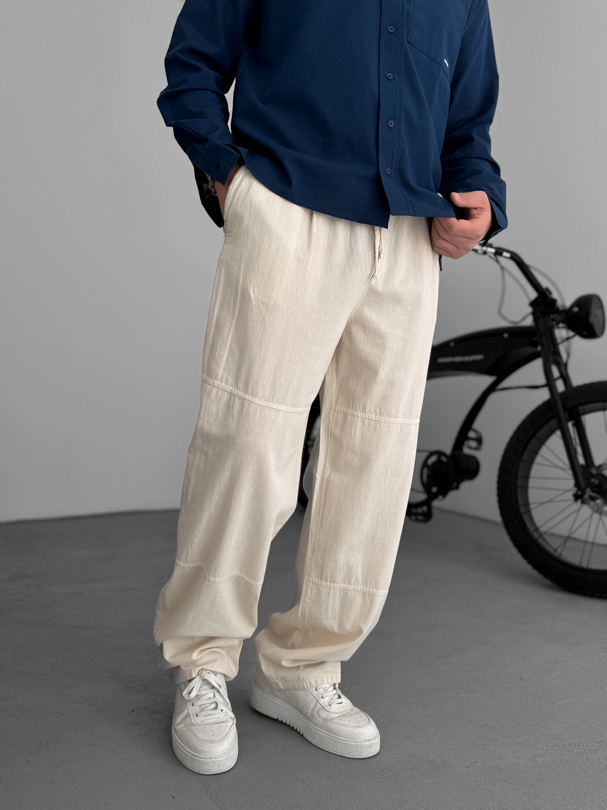 Bej Dikişli Rahat Baggy Pantolon JJ-96