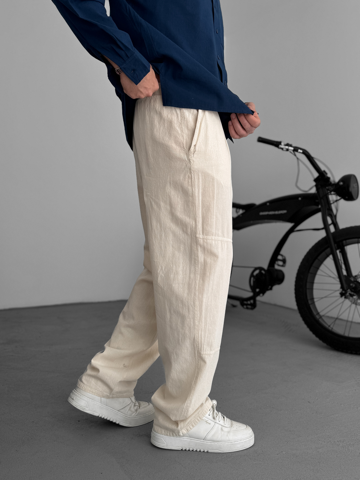 Bej Dikişli Rahat Baggy Pantolon JJ-96