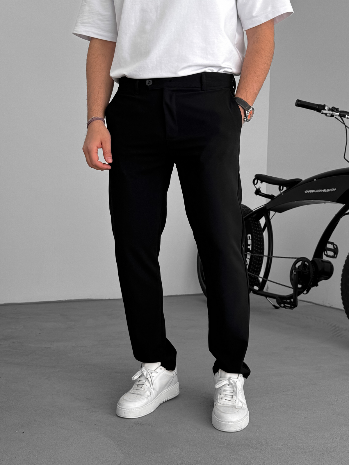 Siyah Slim Fit Kumaş Pantolon KE-