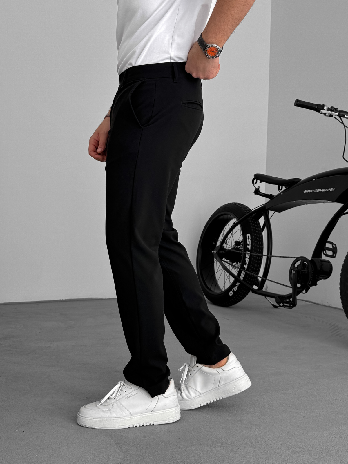 Siyah Slim Fit Kumaş Pantolon KE-