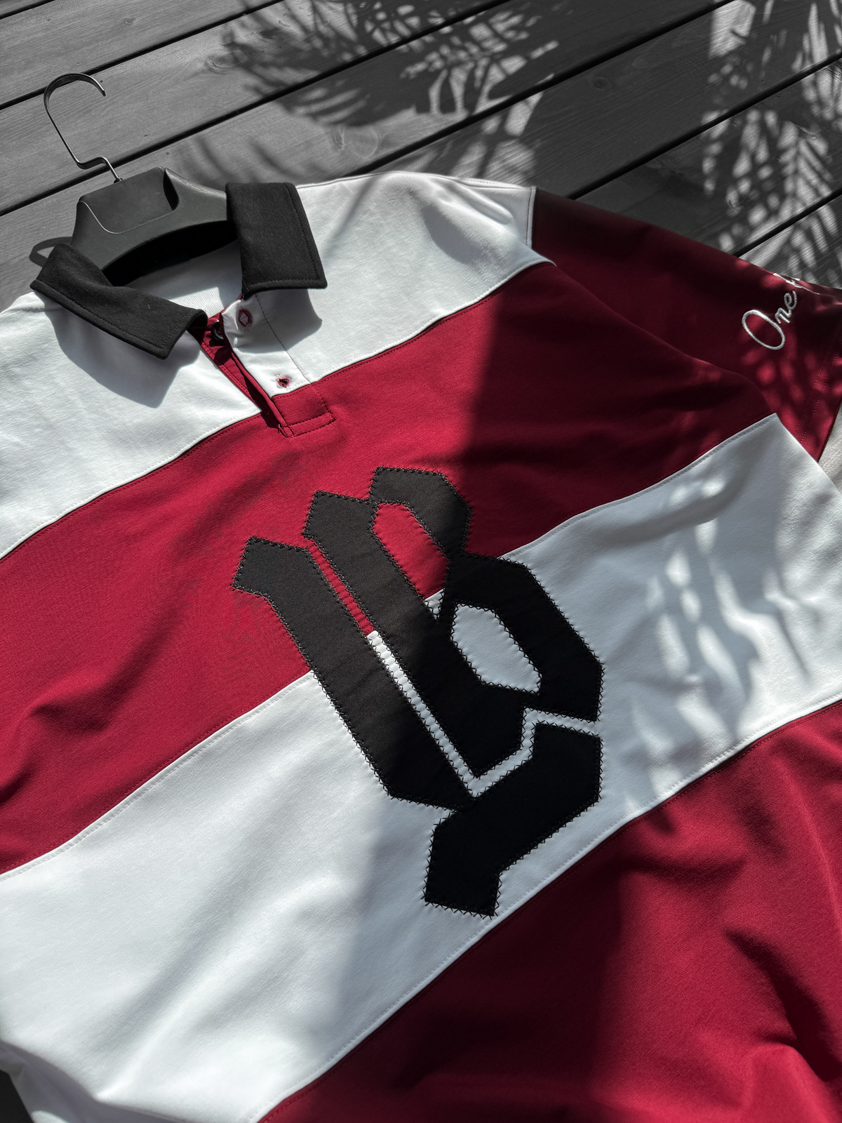 Bordo Beyaz LB Patchli Parçalı T-Shirt LB-2011