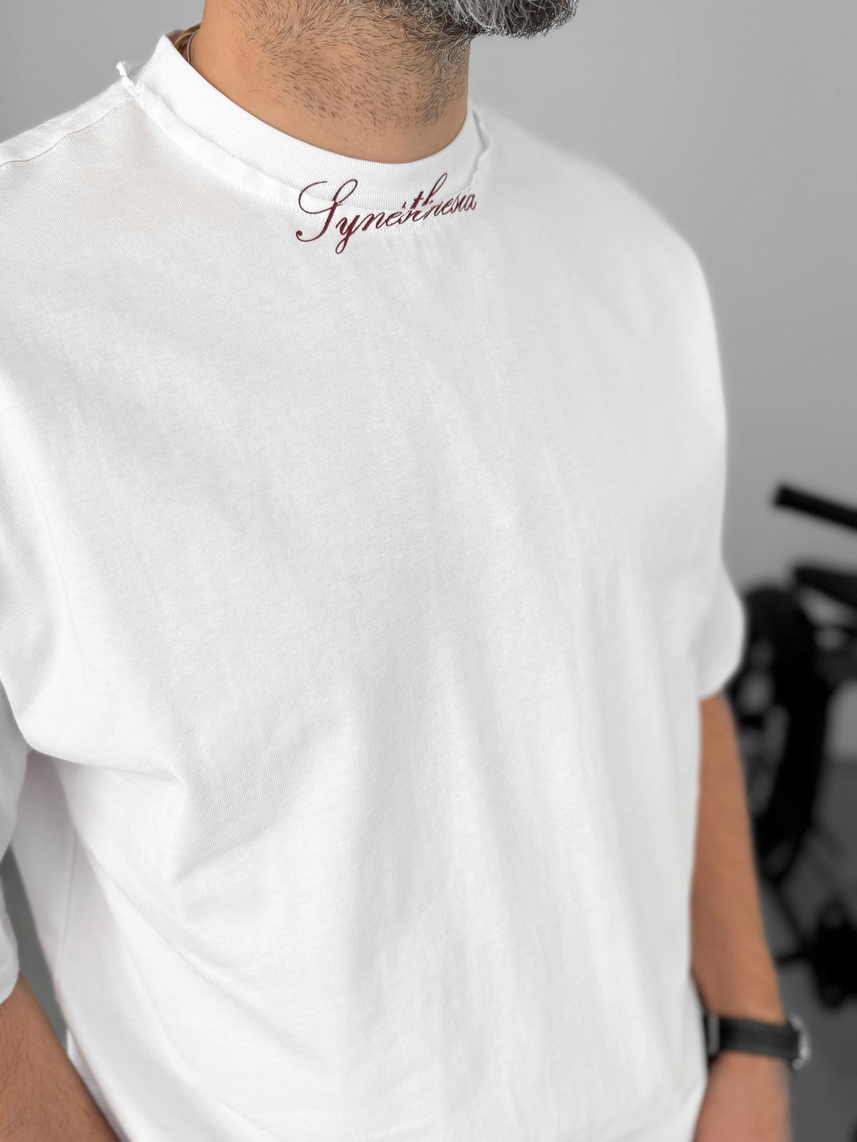 Beyaz Synesthesia Baskılı T-Shirt LB-2010