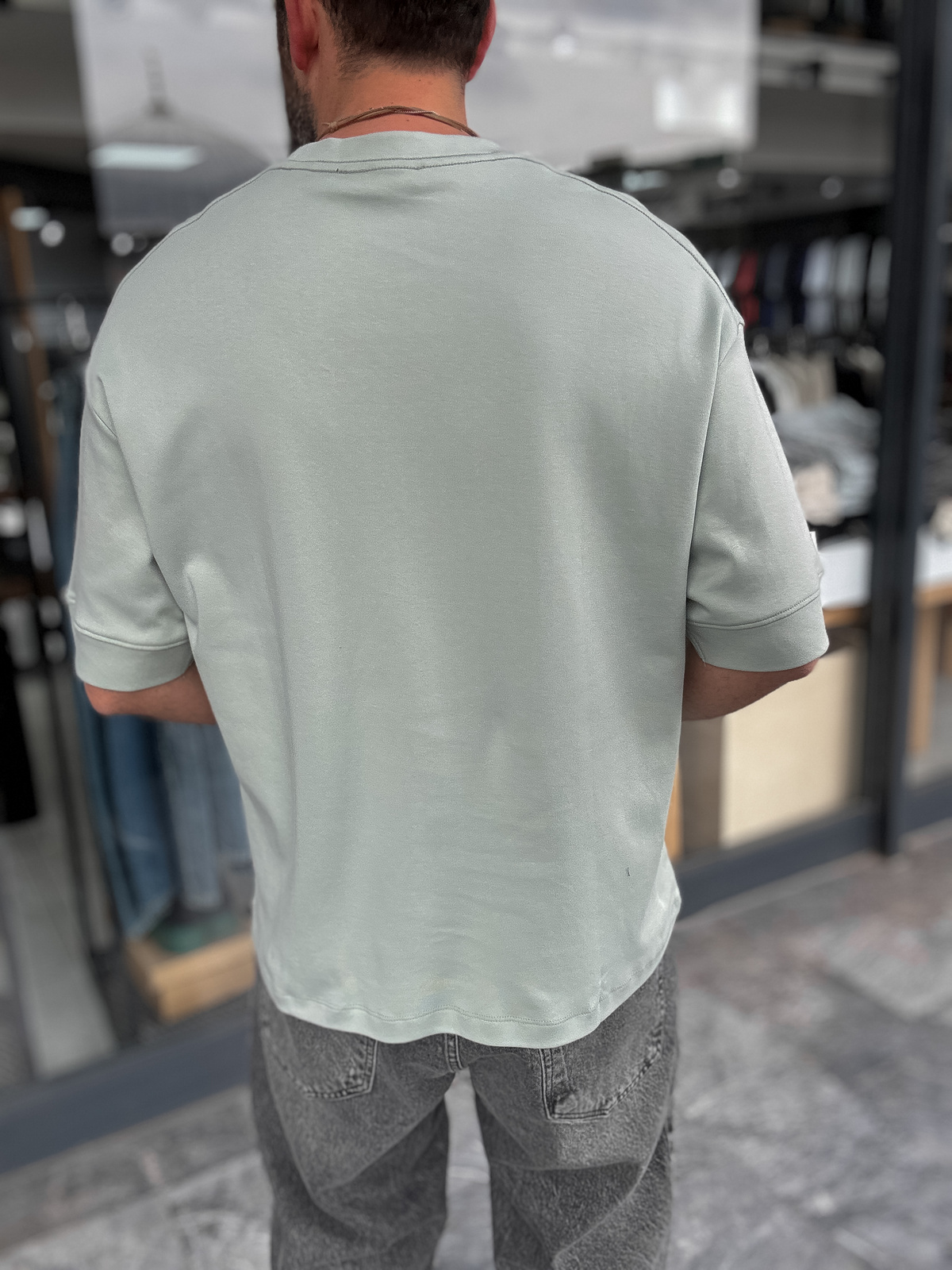 Açık Yeşil Basic Kabartmalı Oversize T-Shirt YP-5034
