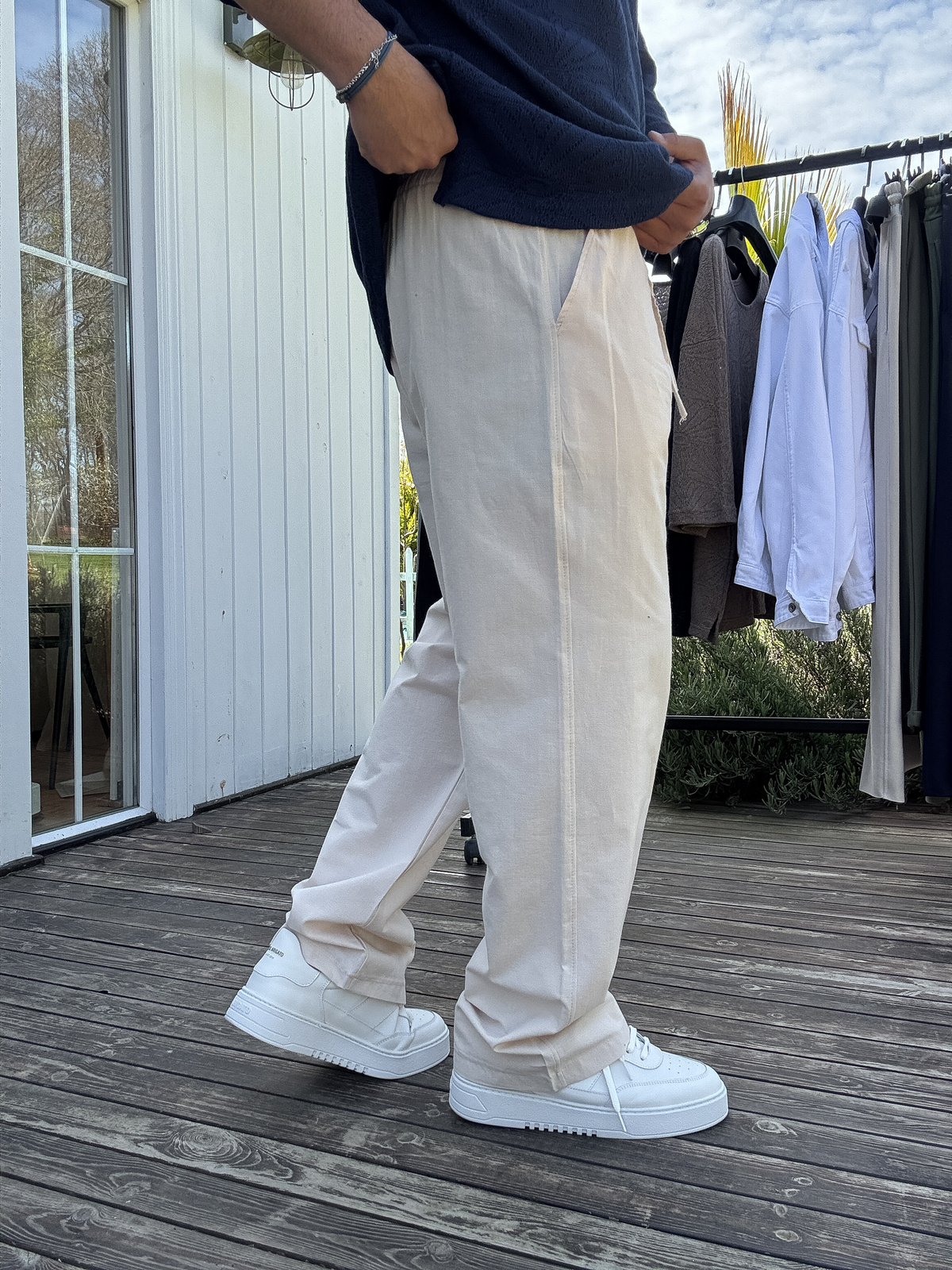 Bej Pamuk Baggy Pantolon KE-7011