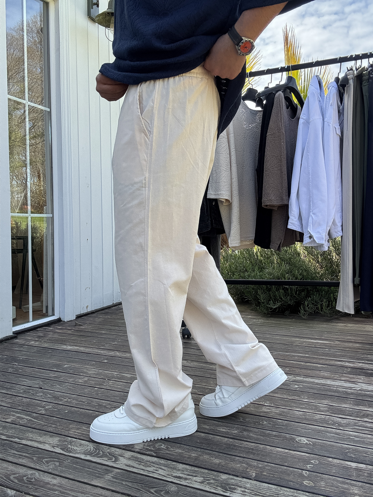 Bej Pamuk Baggy Pantolon KE-7011