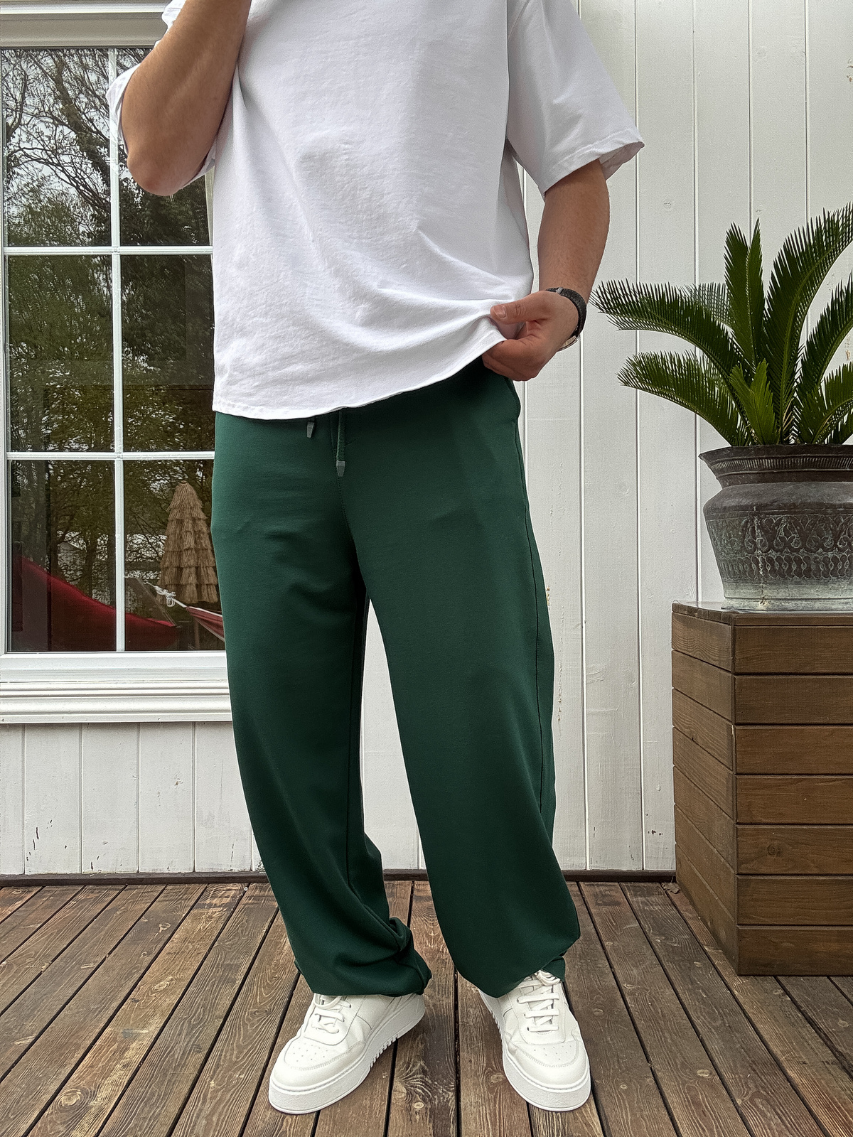 Koyu Yeşil Basic Baggy Eşofman JJ-711
