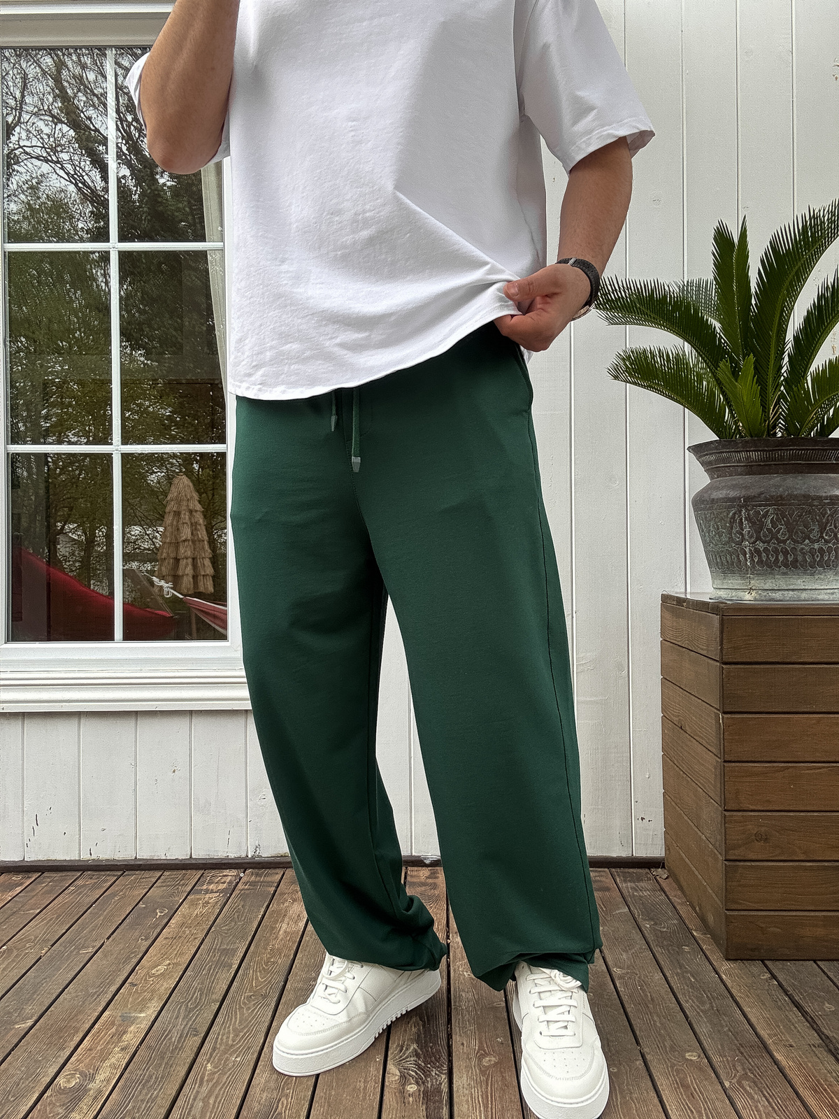 Koyu Yeşil Basic Baggy Eşofman JJ-711