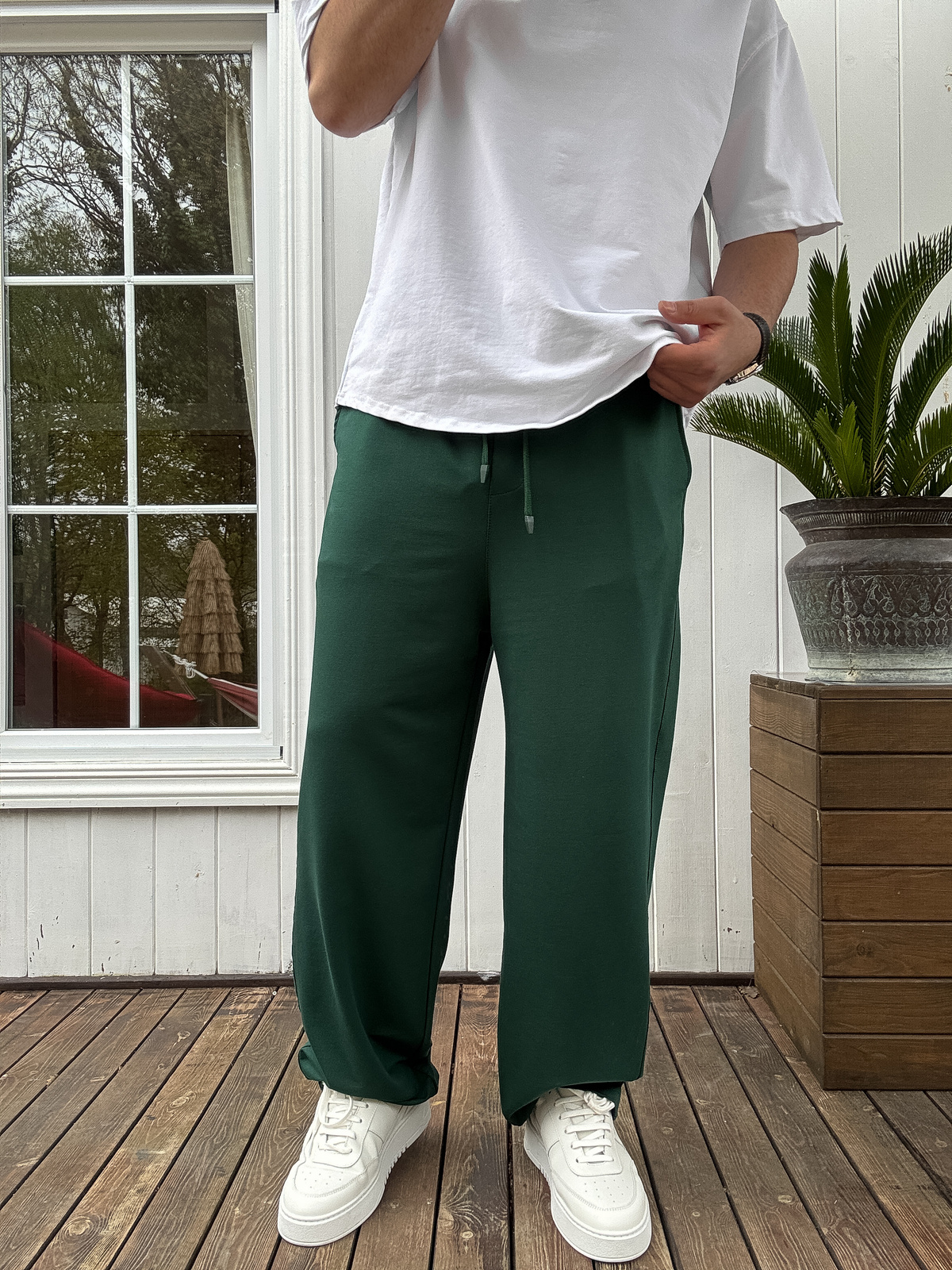 Koyu Yeşil Basic Baggy Eşofman JJ-711