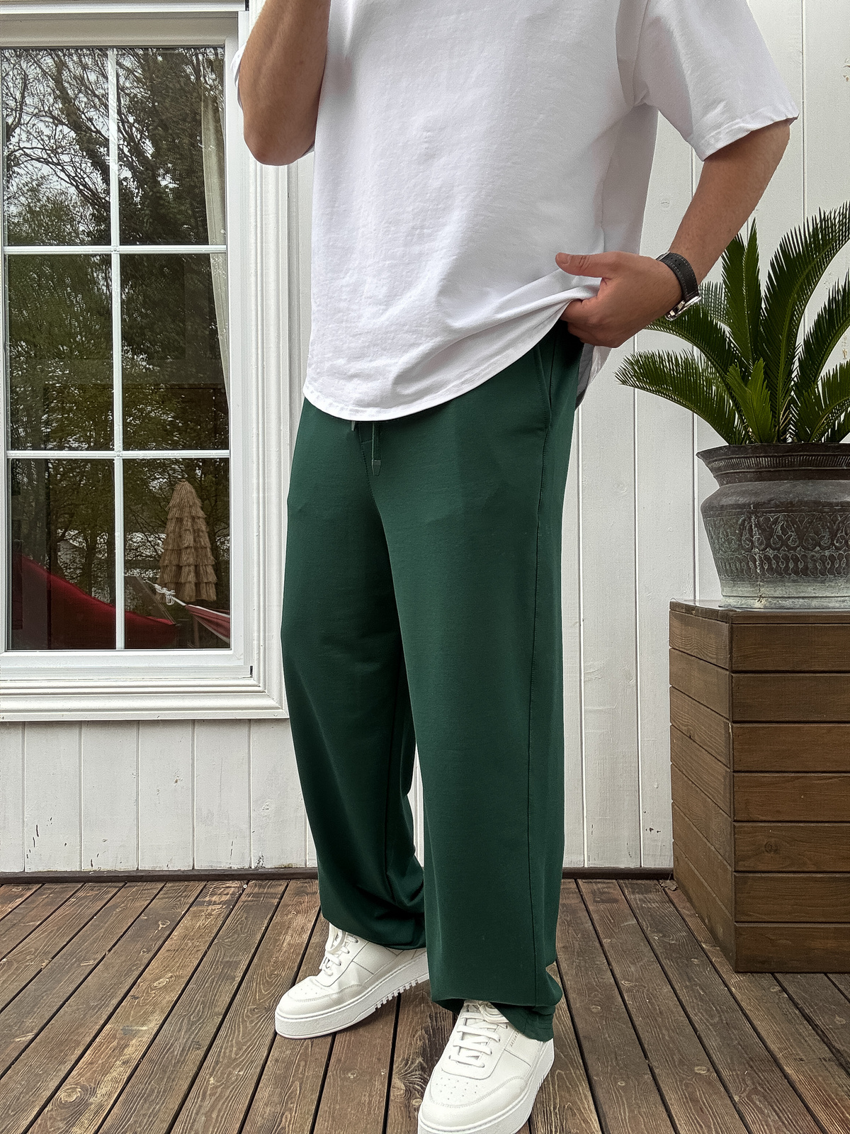 Koyu Yeşil Basic Baggy Eşofman JJ-711