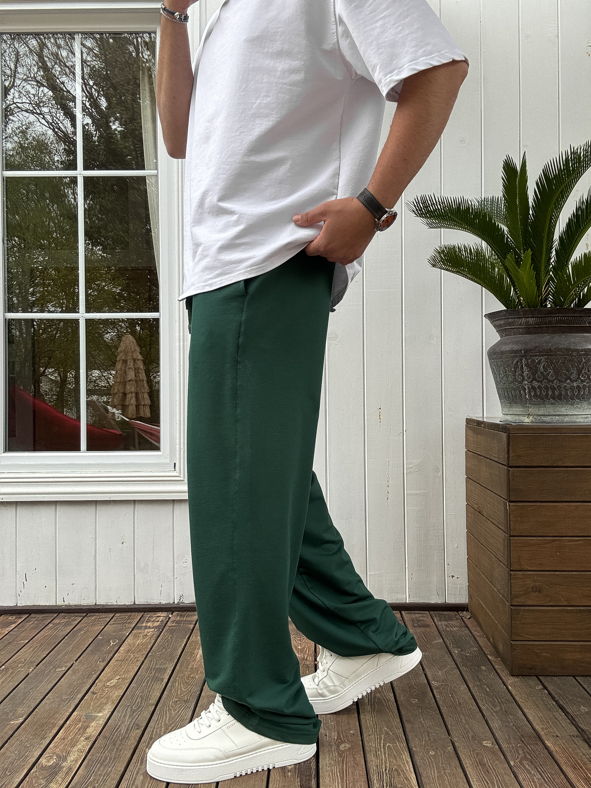 Koyu Yeşil Basic Baggy Eşofman JJ-711
