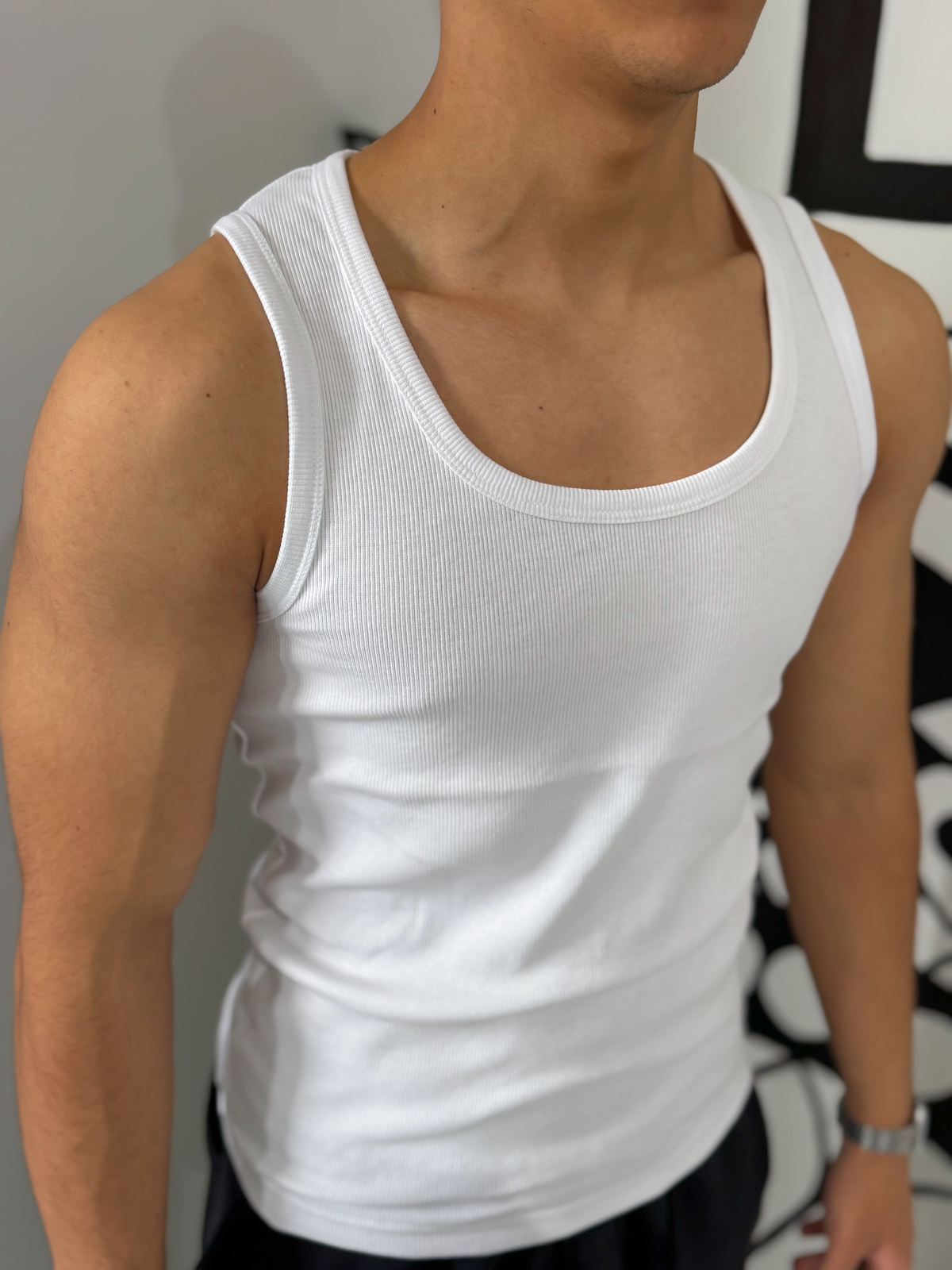 Beyaz Basic Fitilli Atlet JJ-213