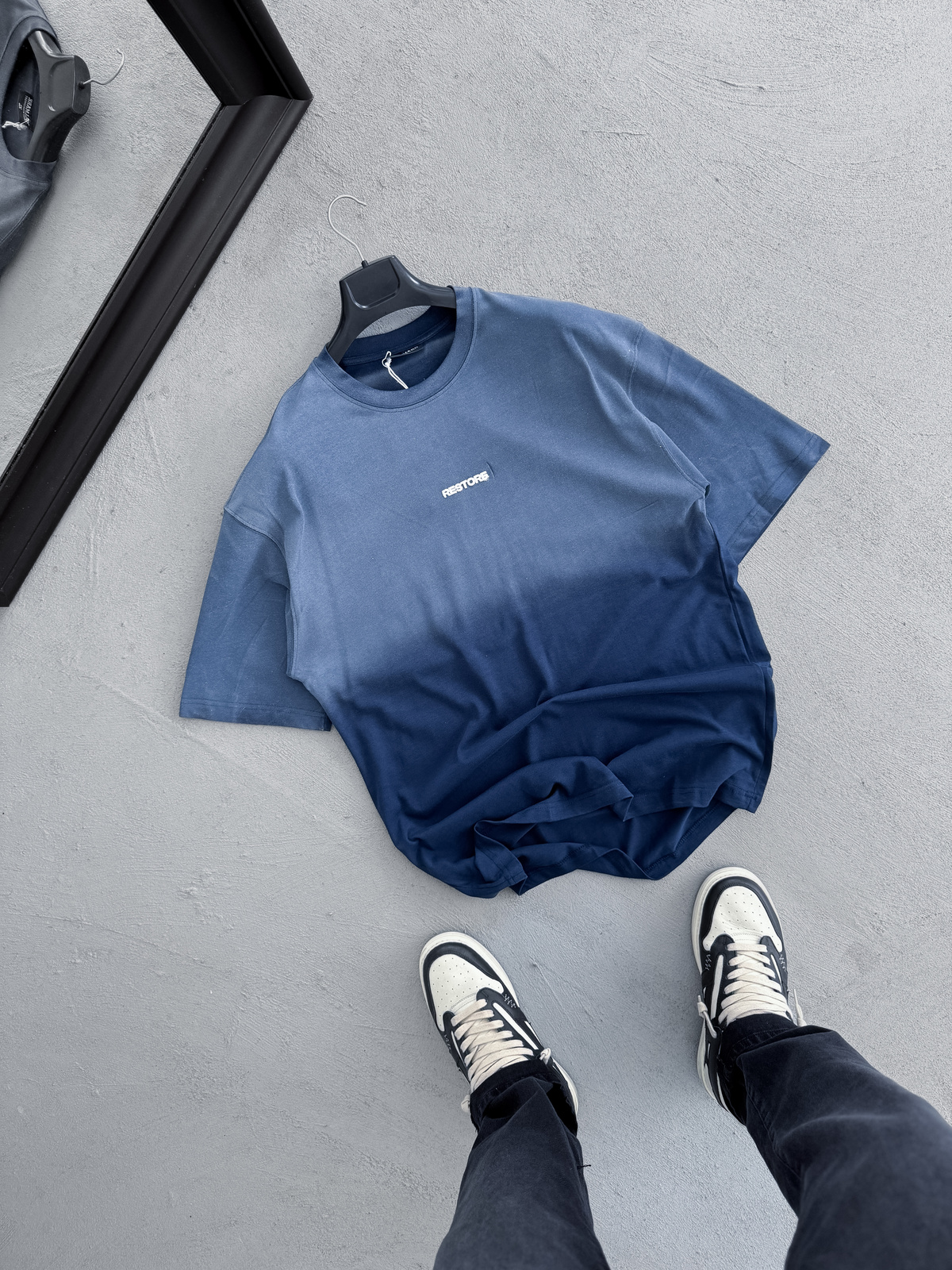 Lacivert Restore Yıkamalı Oversize T-Shirt PM-063