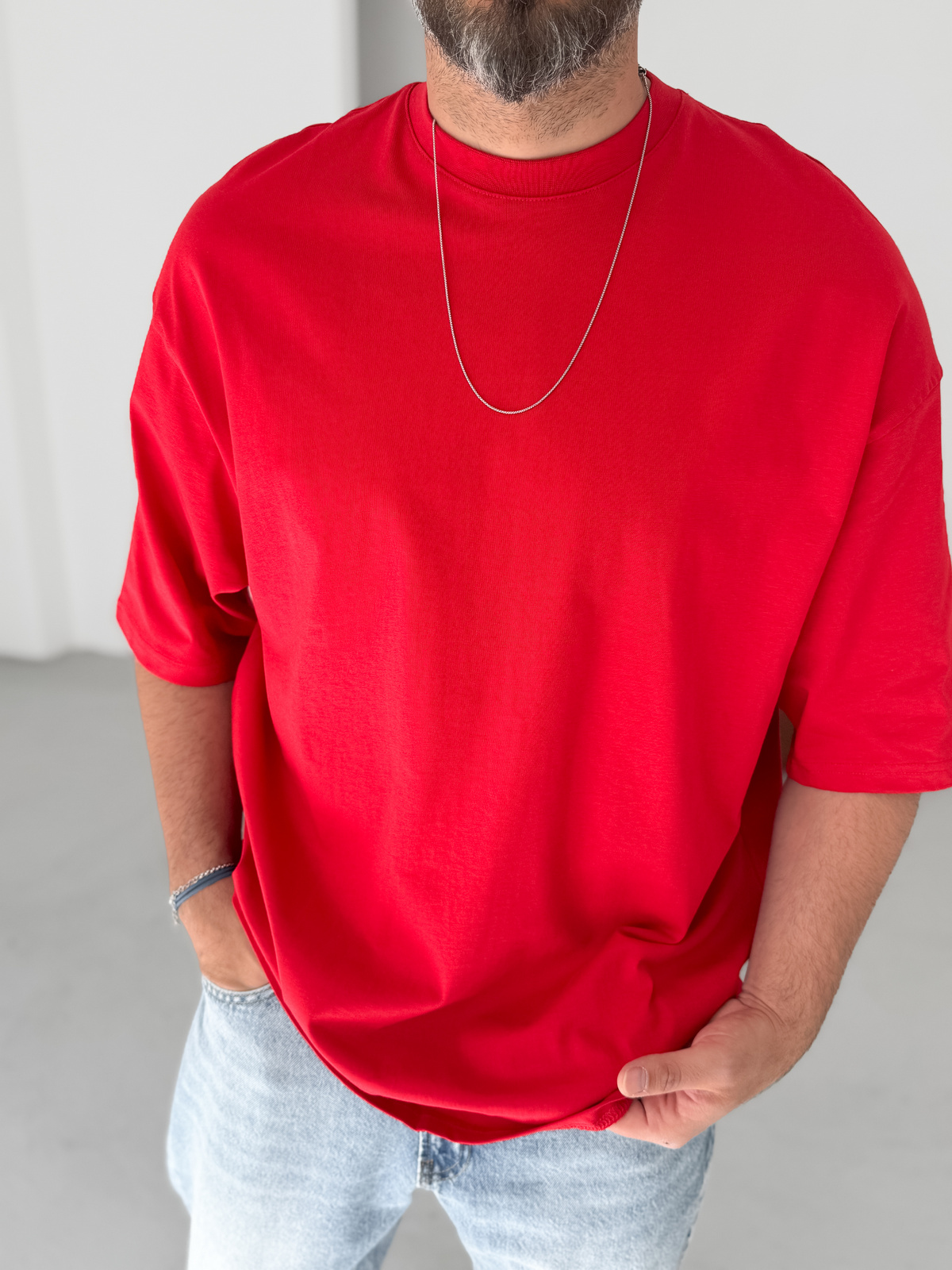 Kırmızı Basic Oversize T-Shirt JJ-326