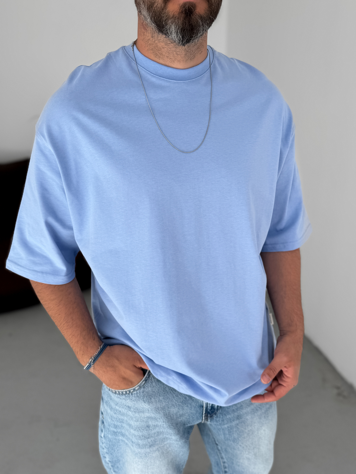 Lila Basic Oversize T-Shirt JJ-326