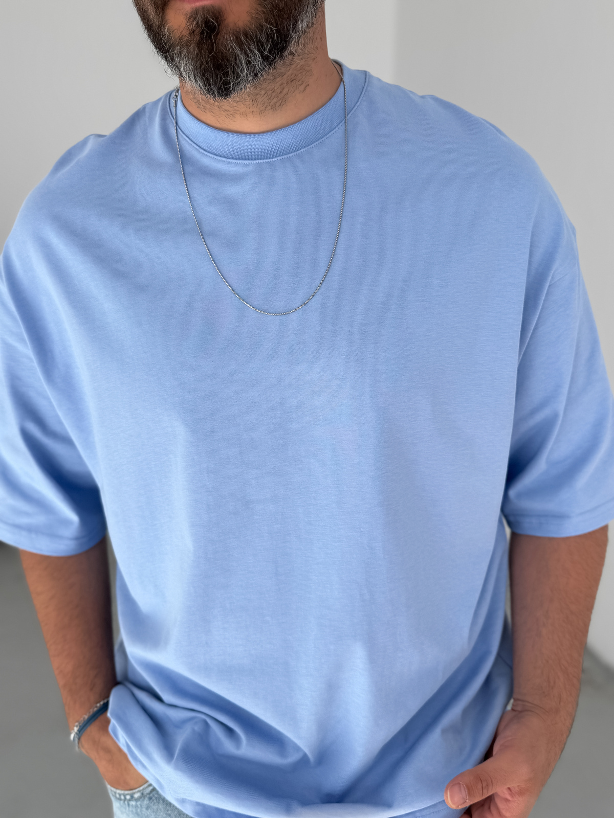Lila Basic Oversize T-Shirt JJ-326