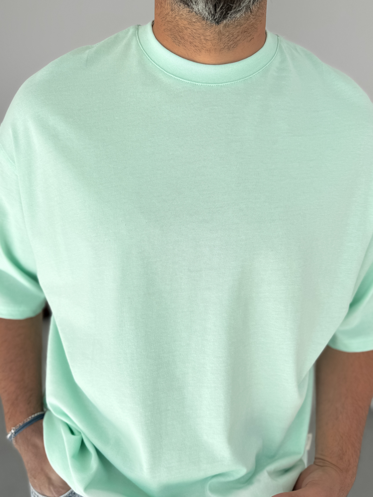 Su Yeşili Basic Oversize T-Shirt JJ-326