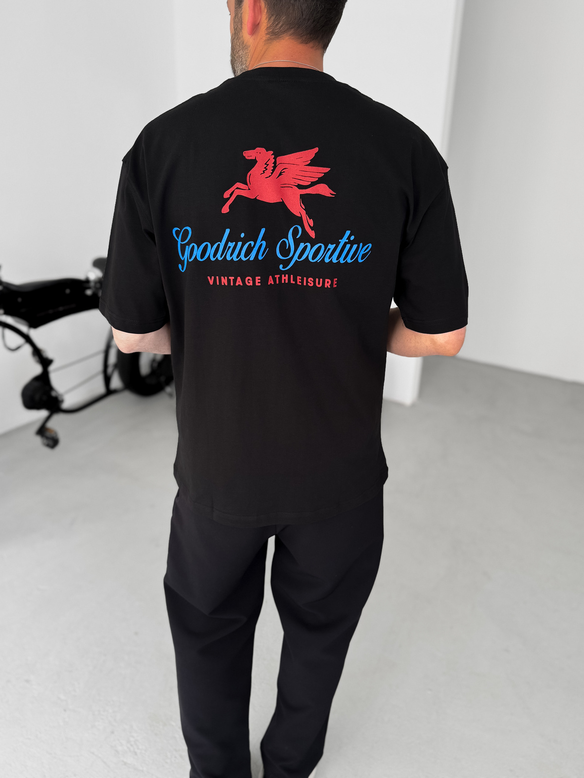 Siyah Goodrich Baskılı Oversize T-Shirt PM-112