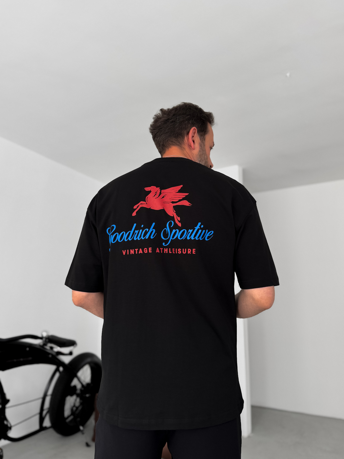 Siyah Goodrich Baskılı Oversize T-Shirt PM-112