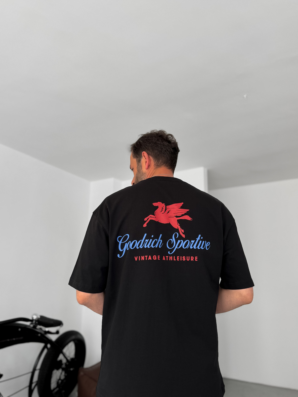 Siyah Goodrich Baskılı Oversize T-Shirt PM-112