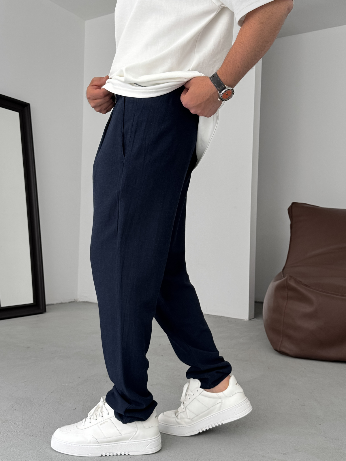 Lacivert İnce Regular Pamuk Pantolon YP-5022