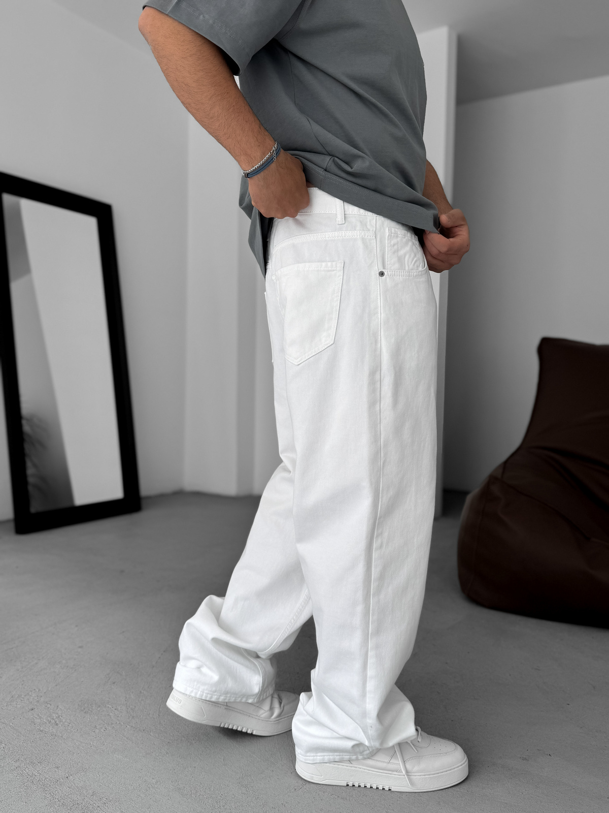 Beyaz Baggy Jean KE-709