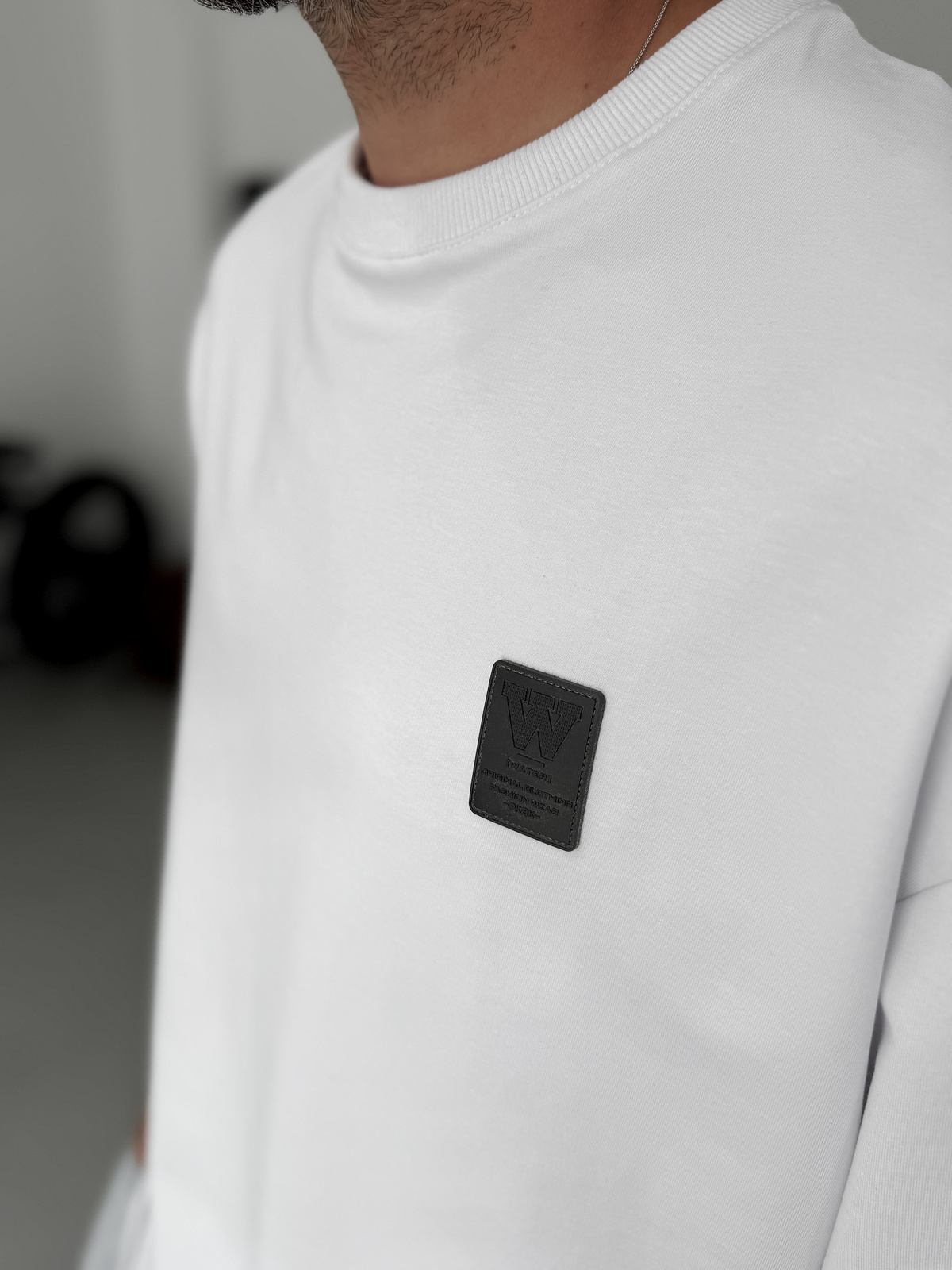 Beyaz W Detaylı Oversize T-Shirt BY-069