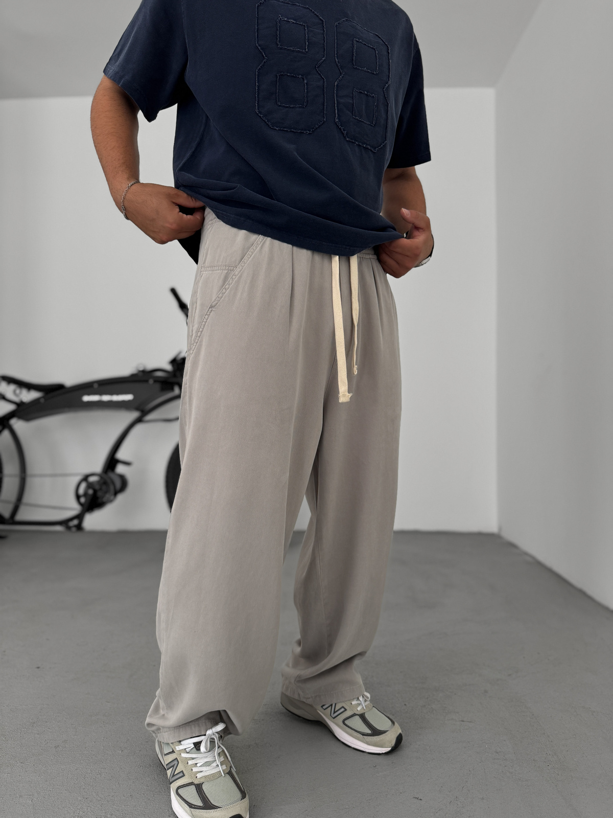 Gri Rahat Kalıp Cep Detaylı Pantolon C-6517