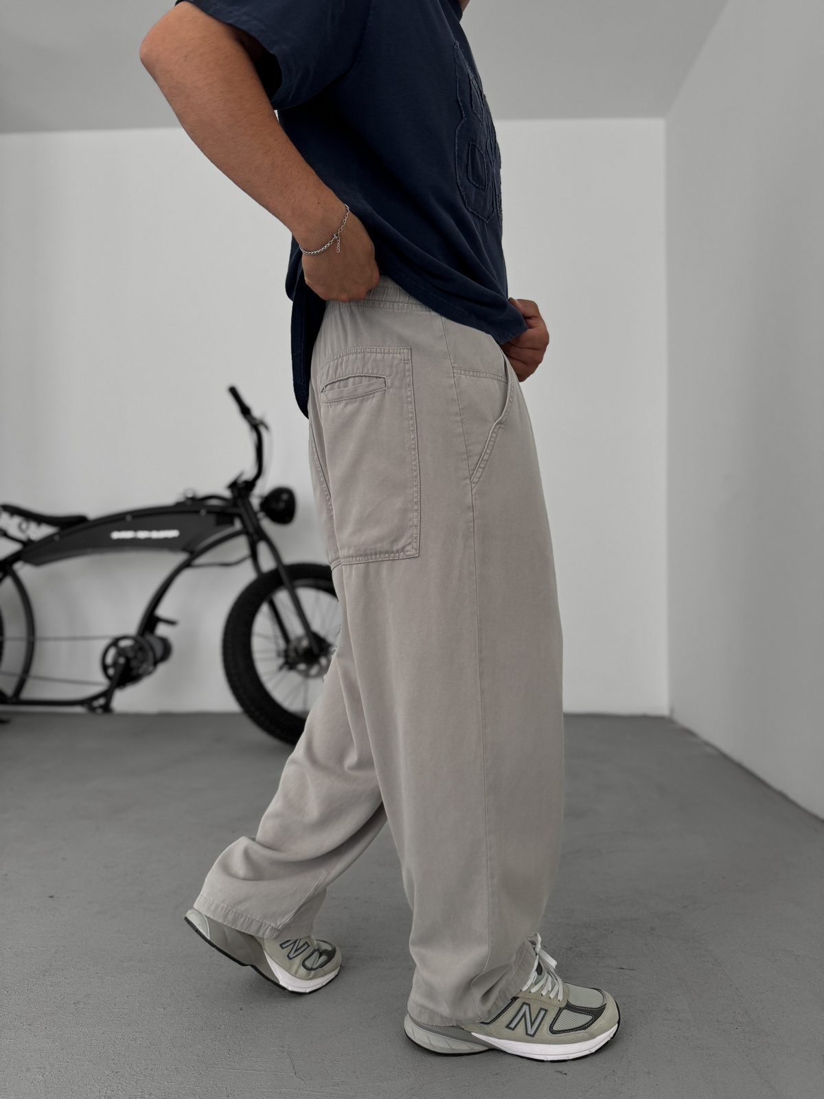 Gri Rahat Kalıp Cep Detaylı Pantolon C-6517