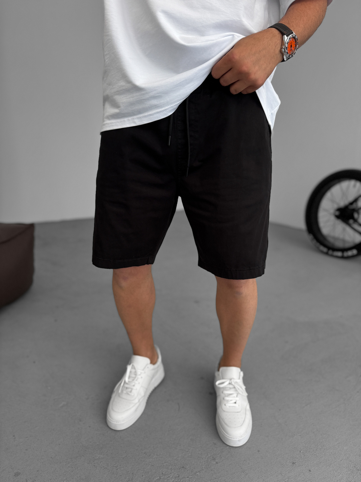Siyah Gabardin İnce Basic Şort YP-5011/3023