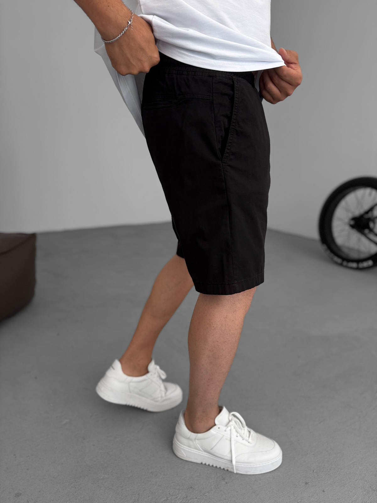 Siyah Gabardin İnce Basic Şort YP-5011/3023