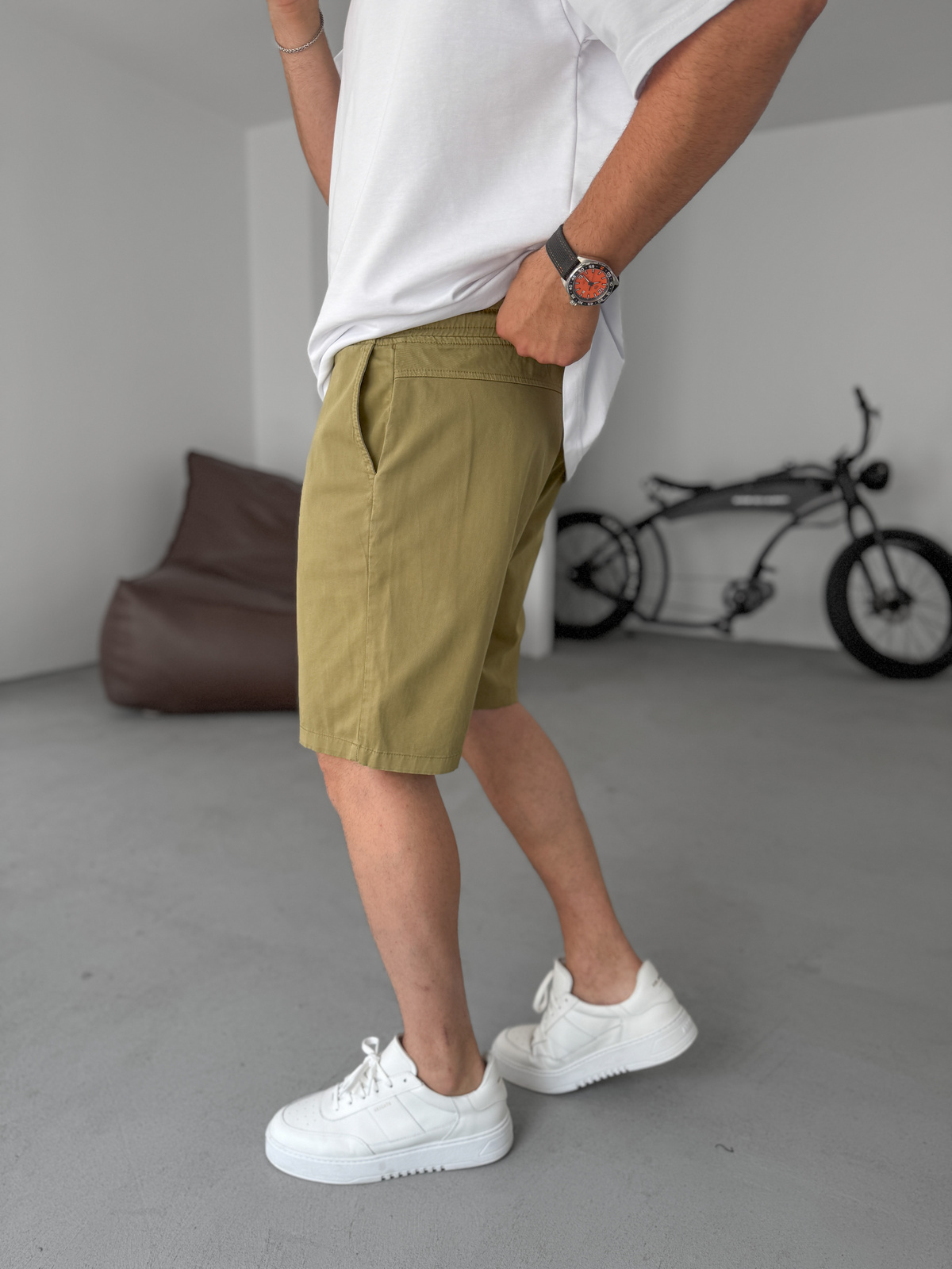 Açık Haki Gabardin İnce Basic Şort YP-5011/3023