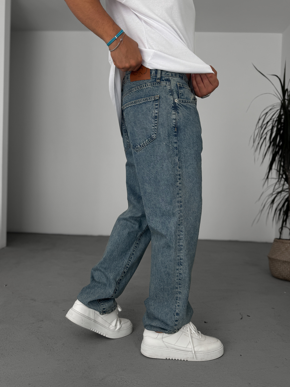 Mavi Asit Yıkamalı Baggy Jean GJ-16834