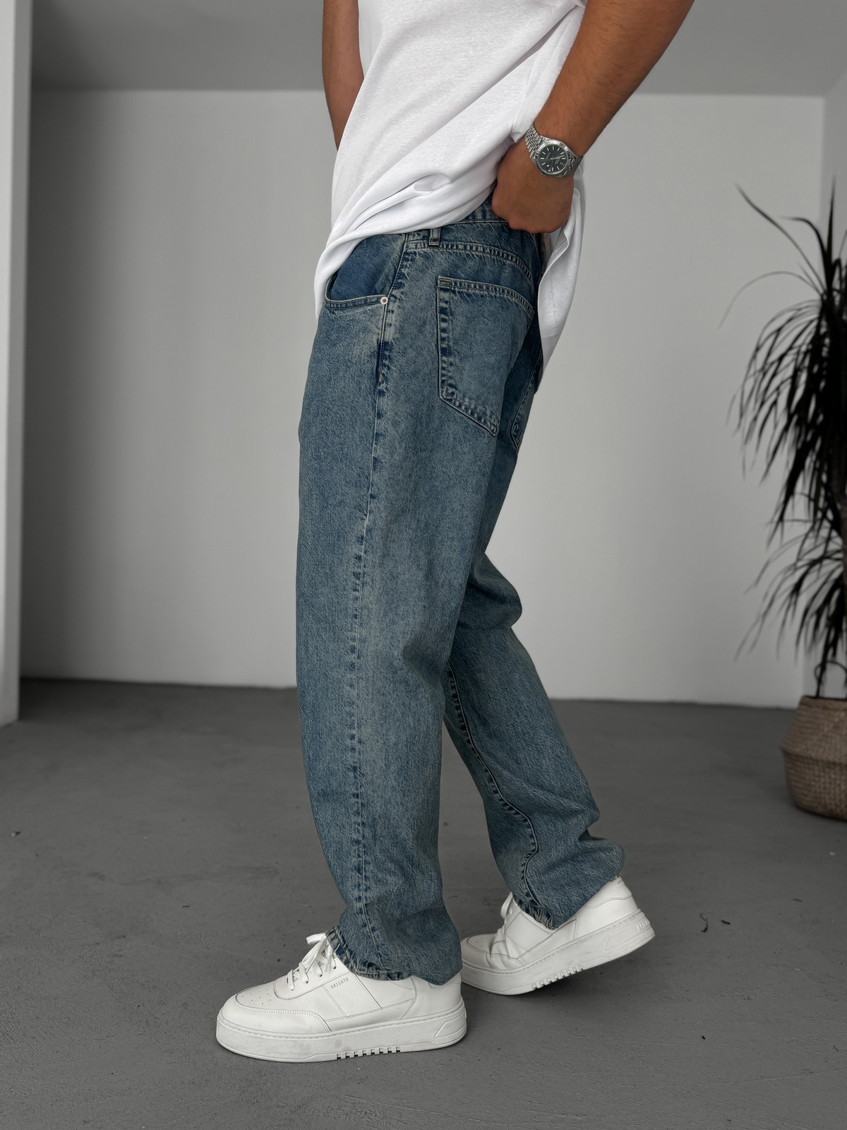 Mavi Asit Yıkamalı Baggy Jean GJ-16834